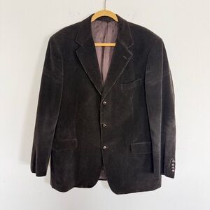 Men’s Brooks Brothers Dark Brown Corduroy Blazer Sports Coat Jacket Size 44